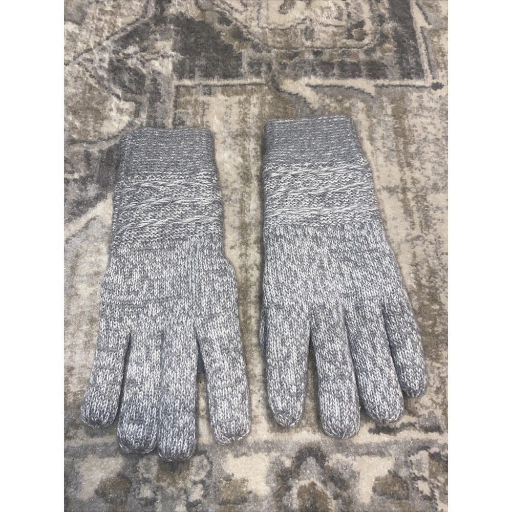 Womens isotoner Warm winter gloves Knit One‎ Size Gray 22605